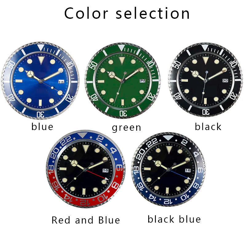 34cm Luxury Creative Wall Clock Modern Metal Design Art Wall Clock Home Large Digital Luminescent Bedroom Decoration