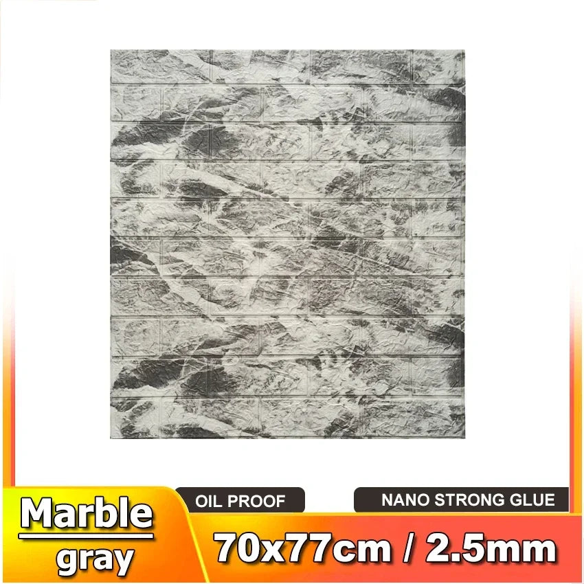 5/10/12PCS Wall Stickers Paper thick 2.5mm New 3D Retro Wallpapers Home Decor at Living Room Kitchen Office TV Backdrop