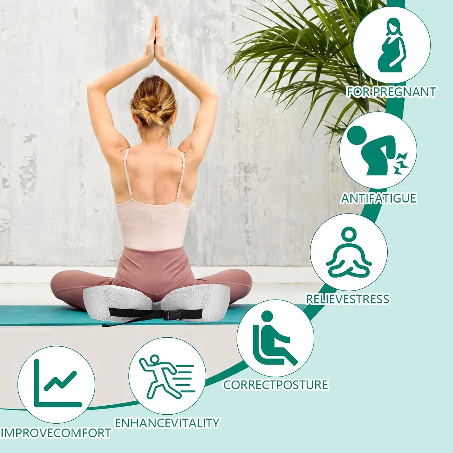 1pc Shape memory foam orthopedic cushion ergonomic coccyx cushion adjustable seat cushion width for the office,car