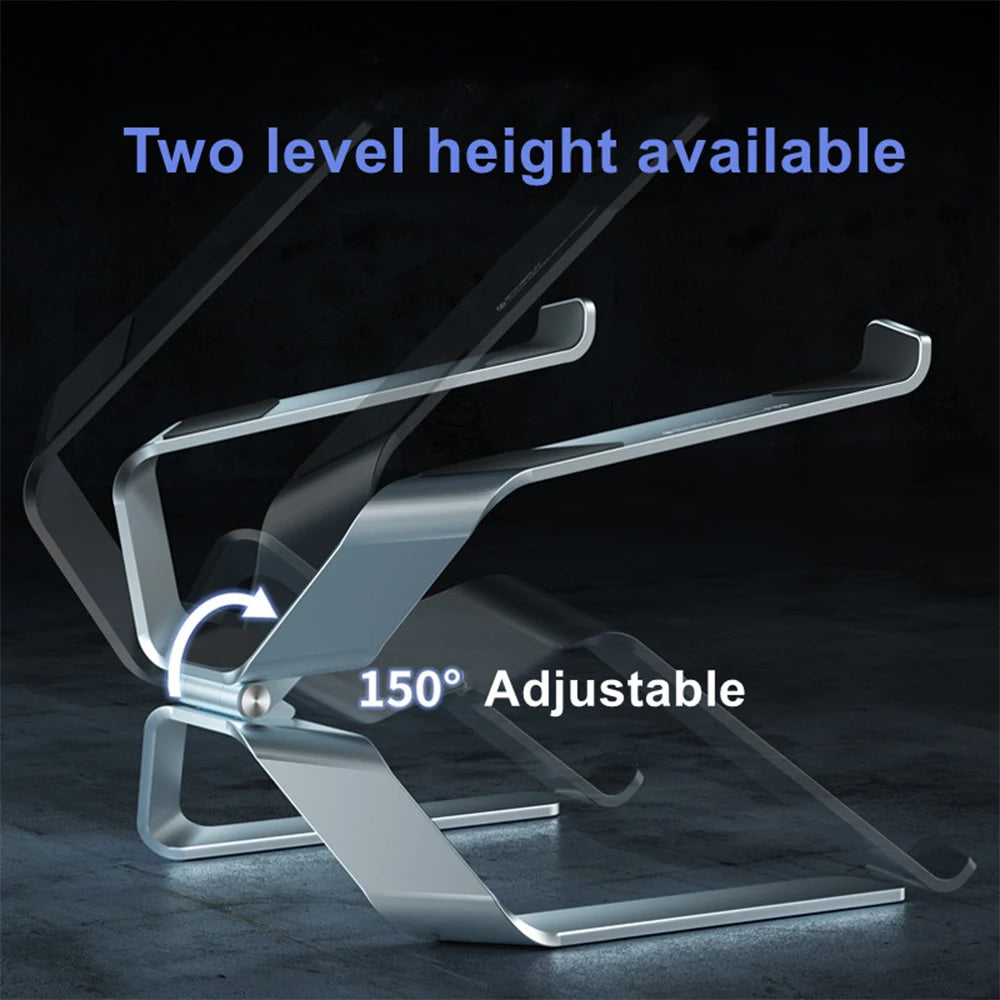 Laptop Stand Adjustable Aluminum Alloy Notebook Tablet Stand Up to 17.3 Inch Laptop Portable Fold Holder Cooling
