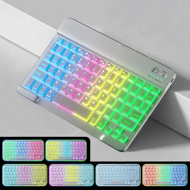 10inch Backlit For iPad Keyboard and Mouse Backlight Bluetooth Keyboard For IOS Android Windows Wireless Keyboard
