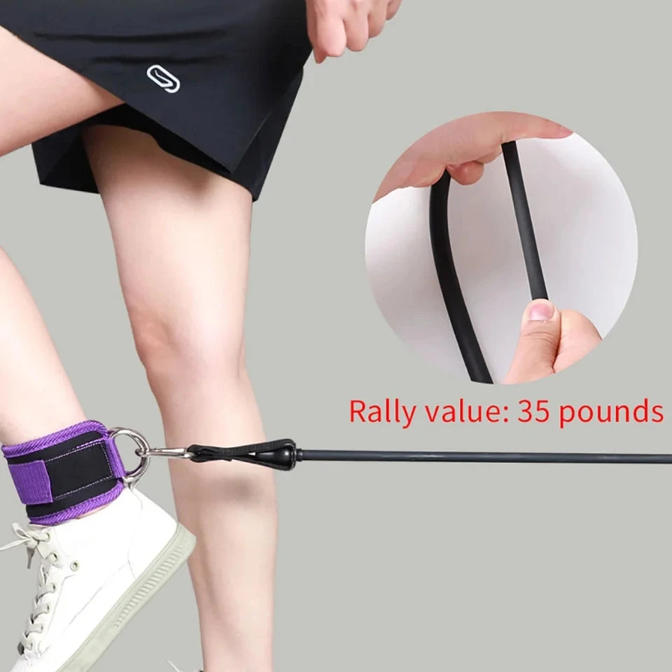 LOOGDEEL TPE Resistance Bands Ankle Straps Fitness D-Ring Support Ankle Cuffs Yoga Band Gym Guard Leg Strength Safety
