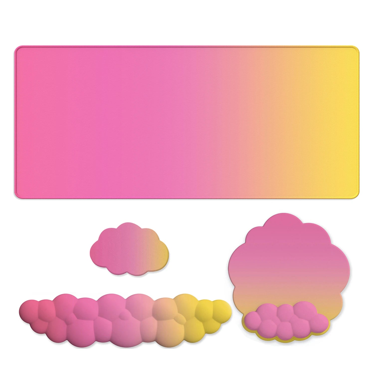 Cloud Keyboard Wrist Rest Mouse Pad Wrist Support Keyboard Set with Ergonomic Memory Foam Anti-Slip Base for Home