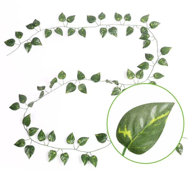 230cm 72 Leaves Vine Artificial Hanging Plants Liana Silk Fake Ivy Leave for Wall Green Garland Decoration Home Decor