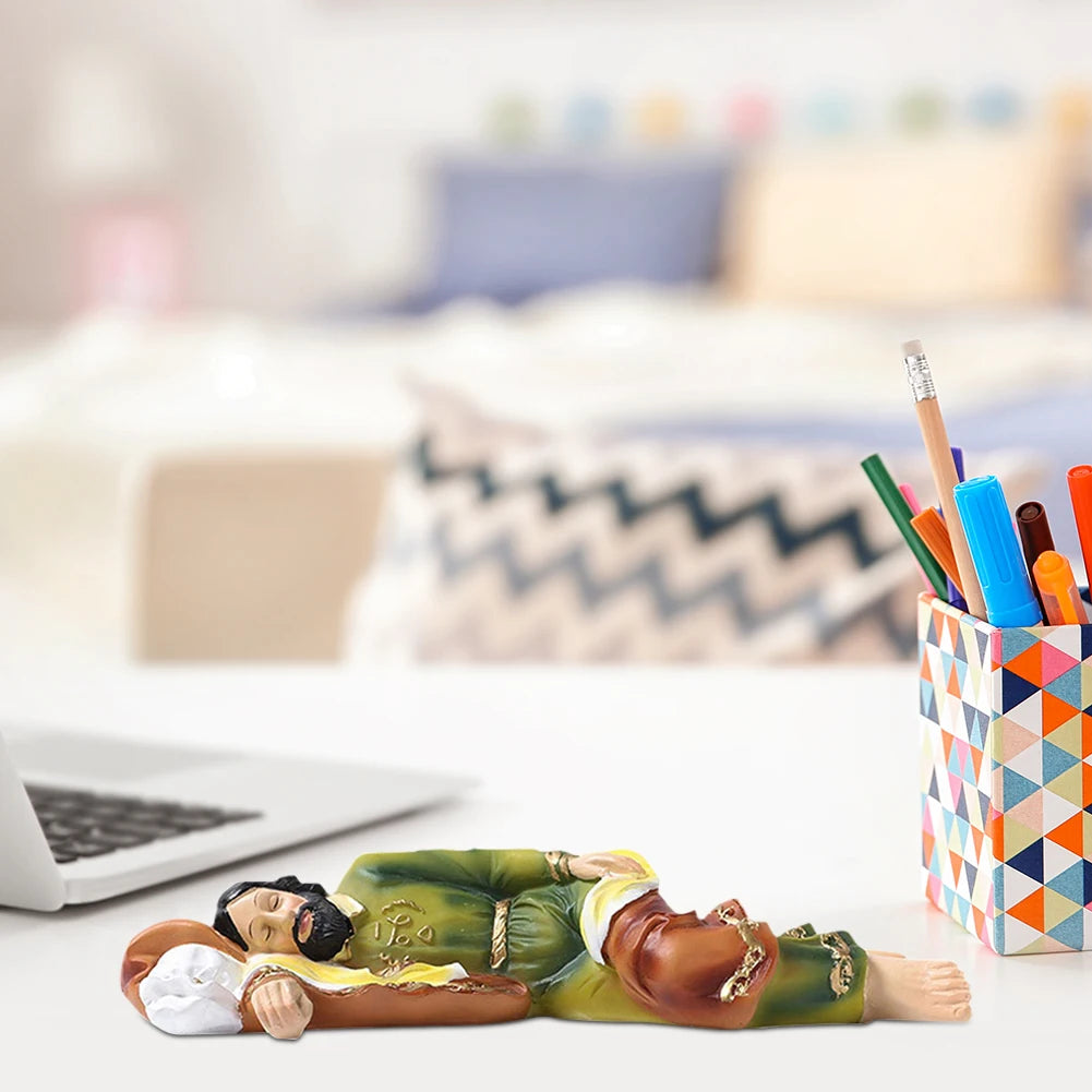 Saint Joseph Sleeping Statue Resin Figurine Catholic Christian Yard Desktop Ornaments Home Decor Gift Garden Sculptures