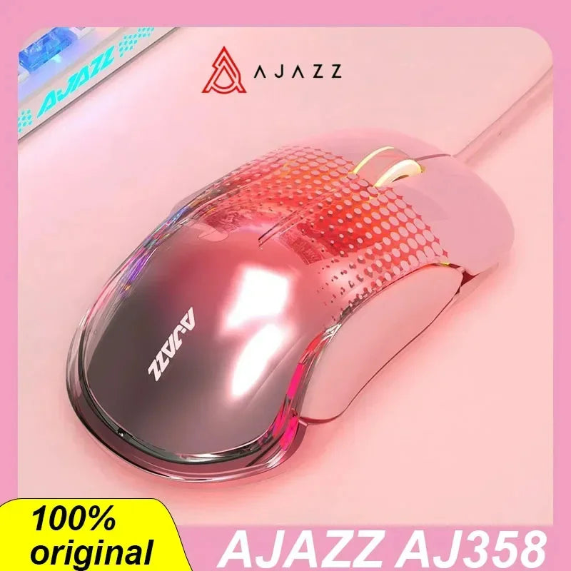 AJAZZ AJ358 RGB Transparent Mouse Transparent back panel RGB Customizable lighting effects PMW3325 chip Ergonomic