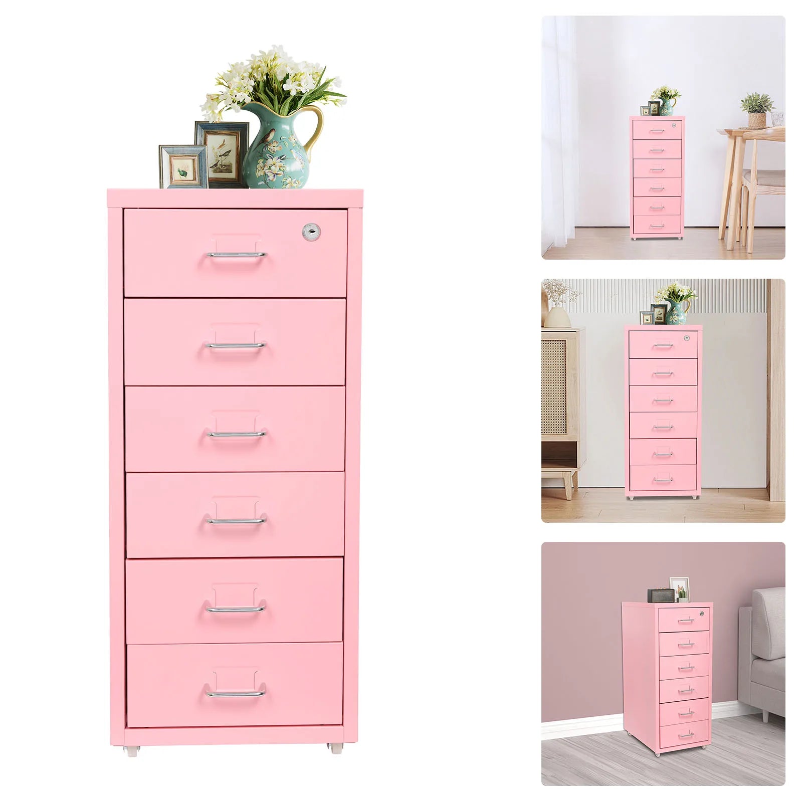 6-tiers-cold-rolled-steel-filing-cabinet-pink-metal-file-cabinet-with-lock-28-41-69cm-wipe-with-soft-cloth-for-office-study