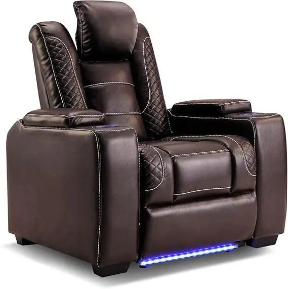 Power Recliner Chair with USB Port Electric PU Leather Home Theater Seating for Living Room Movie Reclining Chairs
