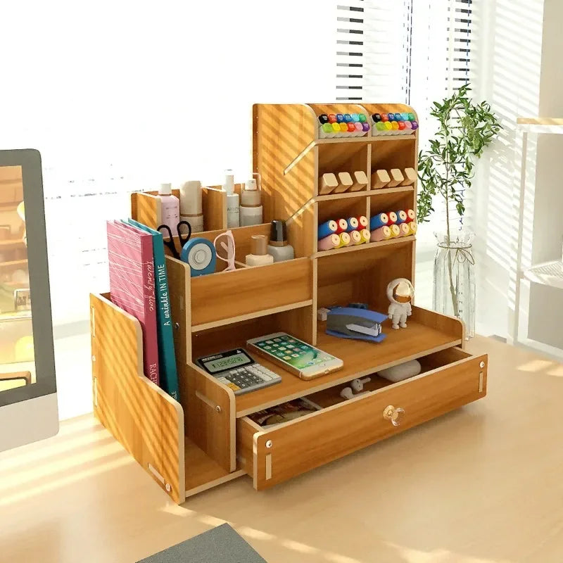 student-desktop-wooden-pen-holder-mark-pen-oblique-plug-in-storage-rack-female-cosmetics-drawer-style-classified-storage-box