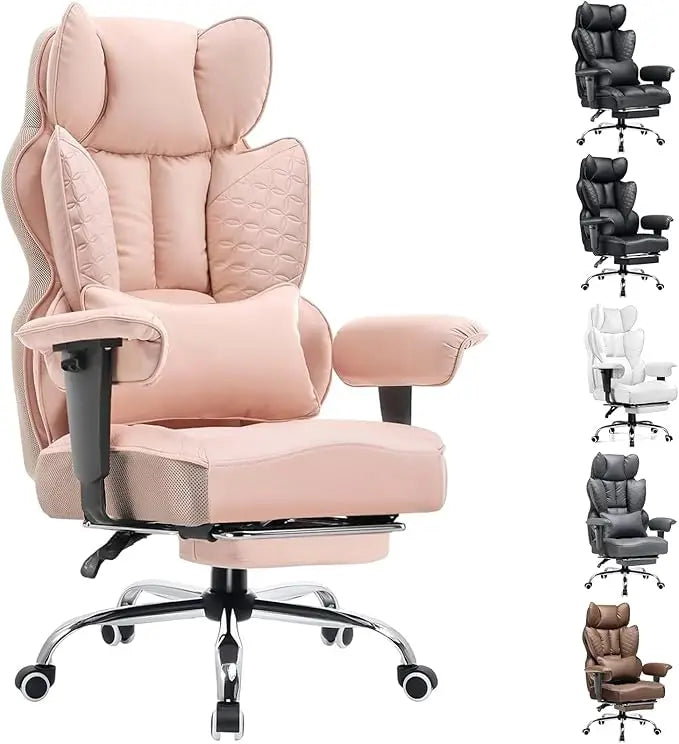 Big and Tall Office Chair 400LBS Wide Ergonomic Gaming Chair with Deluxe Embossing Designed Leather with Foot