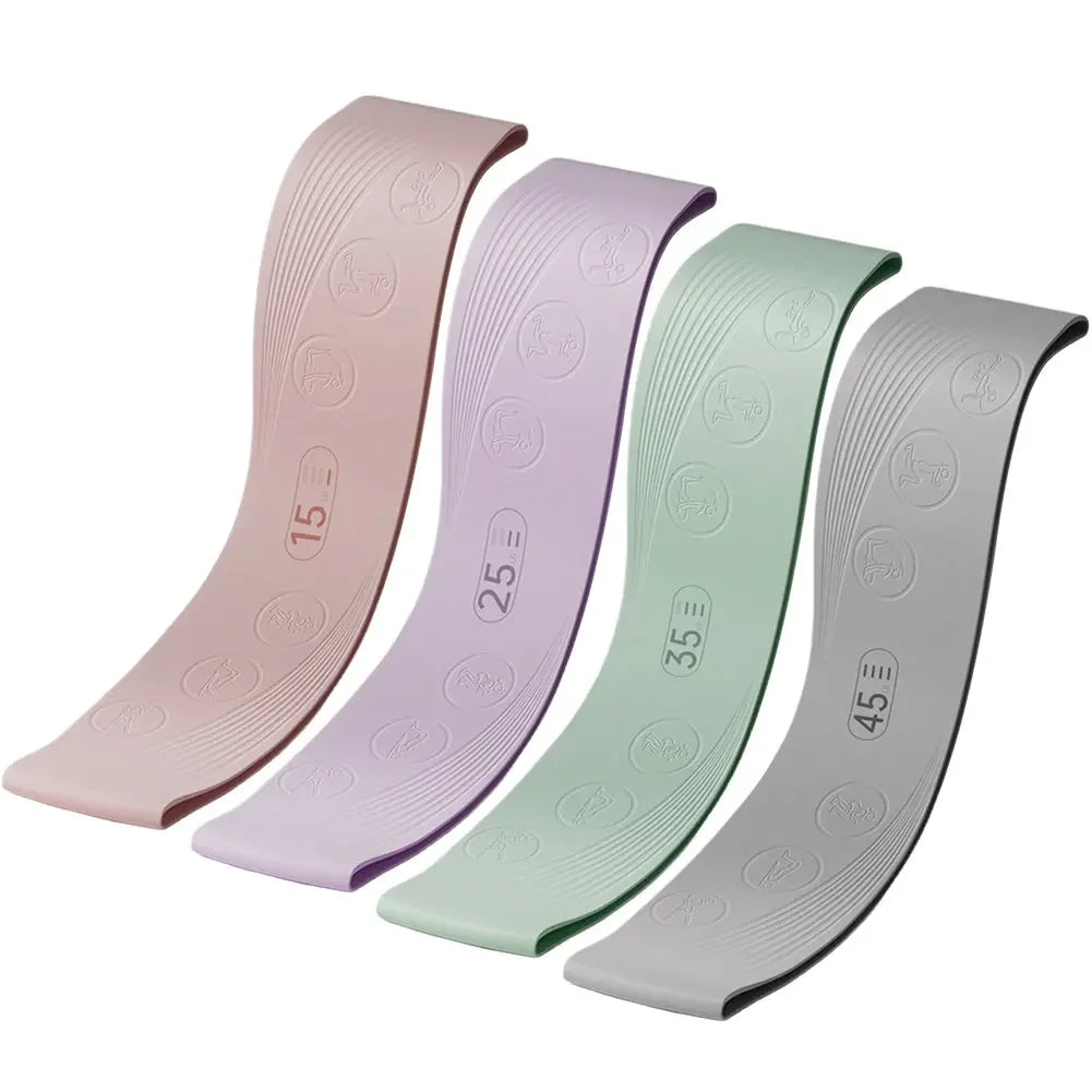 Silicone Resistance Bands with 4 Resistance Levels Workout Stretch Bands for Strength Training for Home Gym Yoga