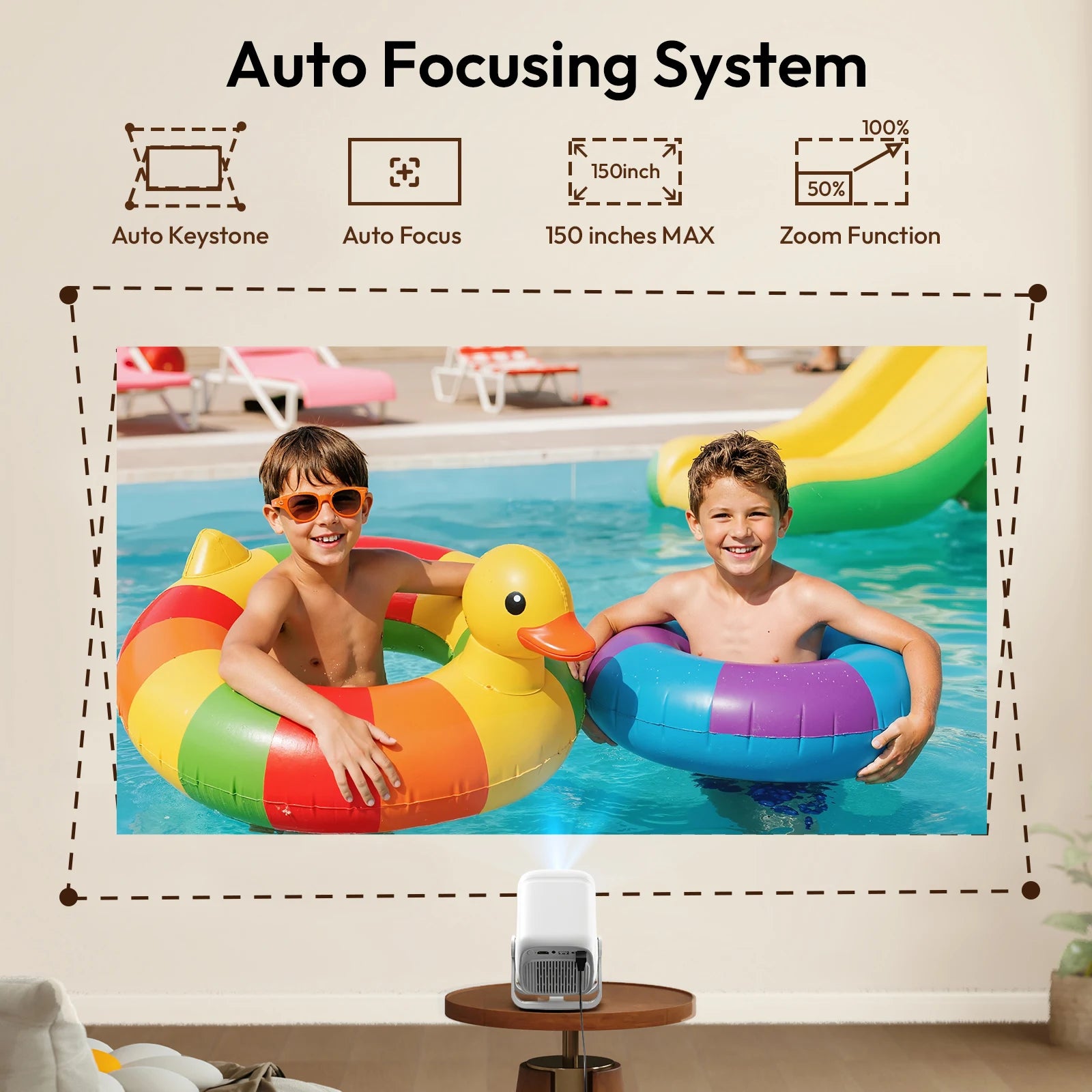 XGODY Projector Android 13 Netflix Official FHD Beamer 450ANSI Auto Focus & Keystone Smart Android TV Home Cinema