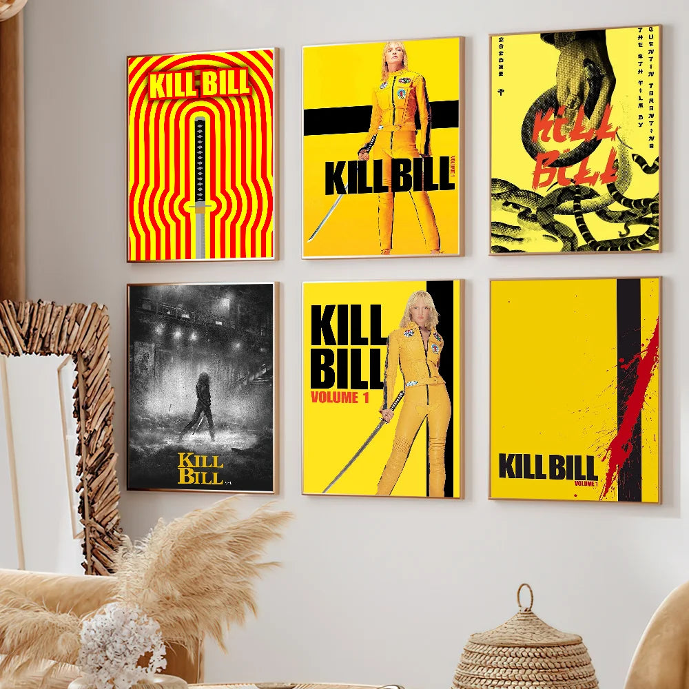 Moive Kill Bill Poster Self Adhesive Painting Living Room Office Decoration Bedroom Home Wall Sticker Prints