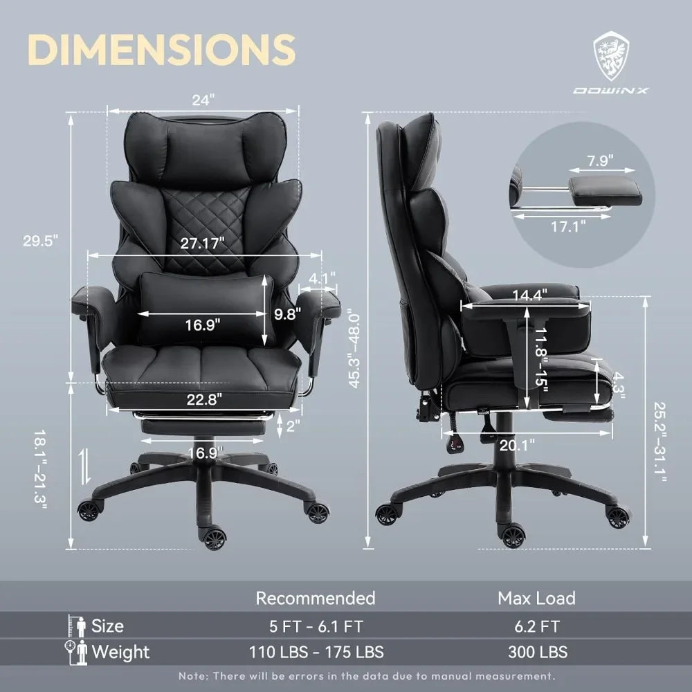 Big and Tall Office Chair with Pocket Spring Cushion,High Back Computer Gaming Chairs with Adjustable Armrests