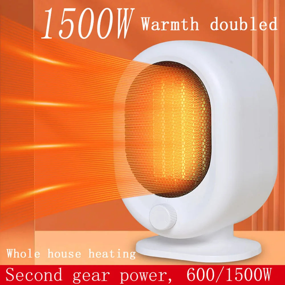 1500W Desktop Electric Heater Winter Mini Portable Heating Fan Home Office PTC Ceramic Heating Warm Air Blower Warmer