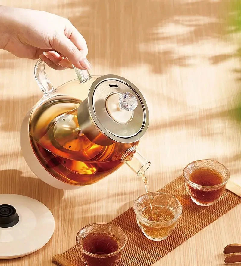 1000ml Black Tea Tea Maker Glass Electric Kettle Pu’er Steamed Tea Automatic Keep Warm Tea Kettle 4 Gear Temperature