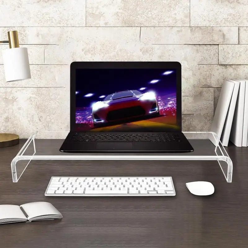 Acrylic Monitor Stand Riser Clear Computer Monitor Heighted Base Keyboard Laptop Bracket For Home Office Computer
