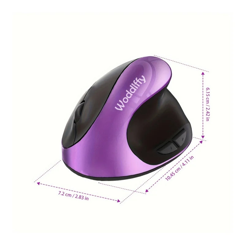 Ergonomic MouseCordless Mouse with 6 Buttons for LaptopsDesktop Mac Book Small Mouse (Purple) - PURPLE / United States