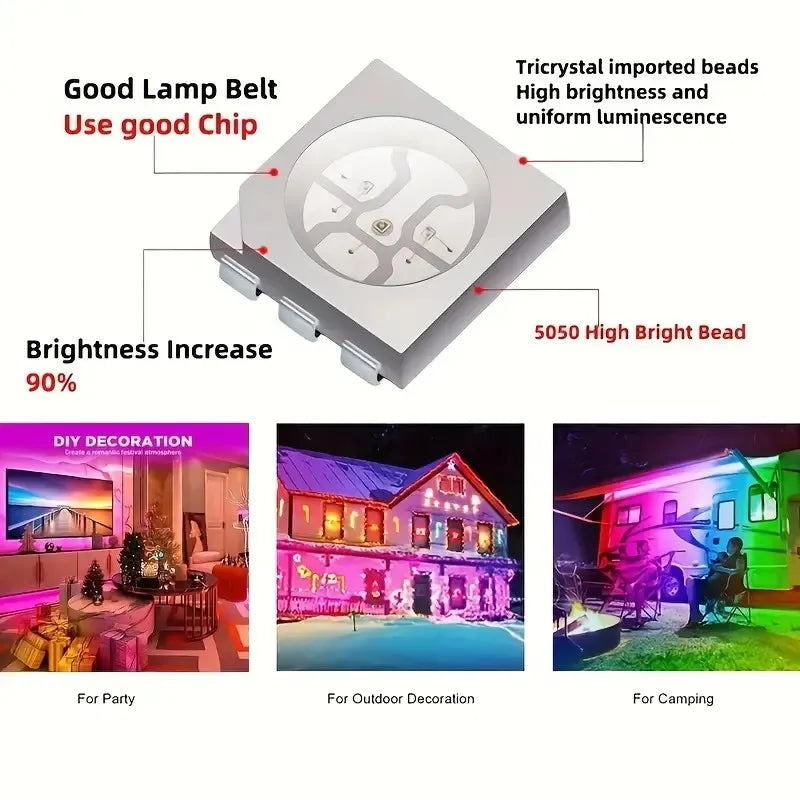 30leds/m 5050 Led Strip 5M LED Strip Light led ribbon 15M 20M 30M rgb led diode tape Bluetooth Controller power adapter