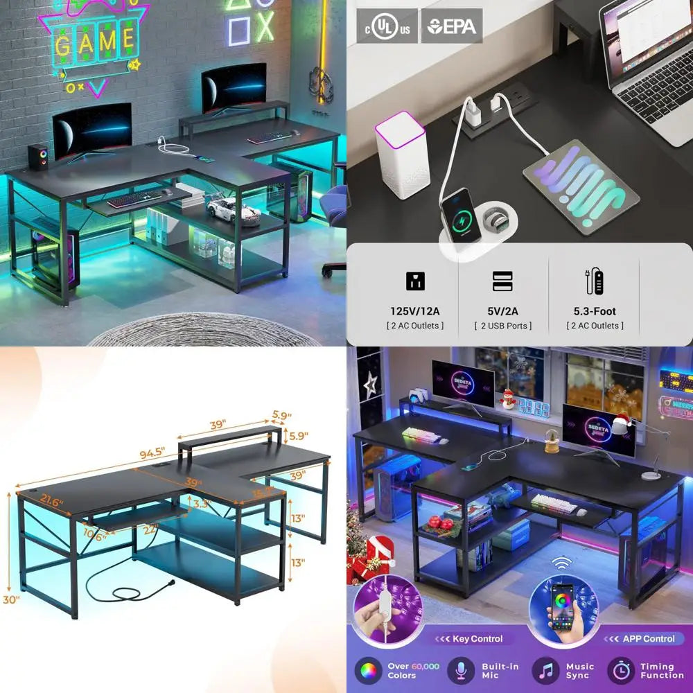 two-person-gaming-desk-with-storage-led-lights-keyboard-tray-power-strip-usb-ports-monitor-stand-ergonomic-design