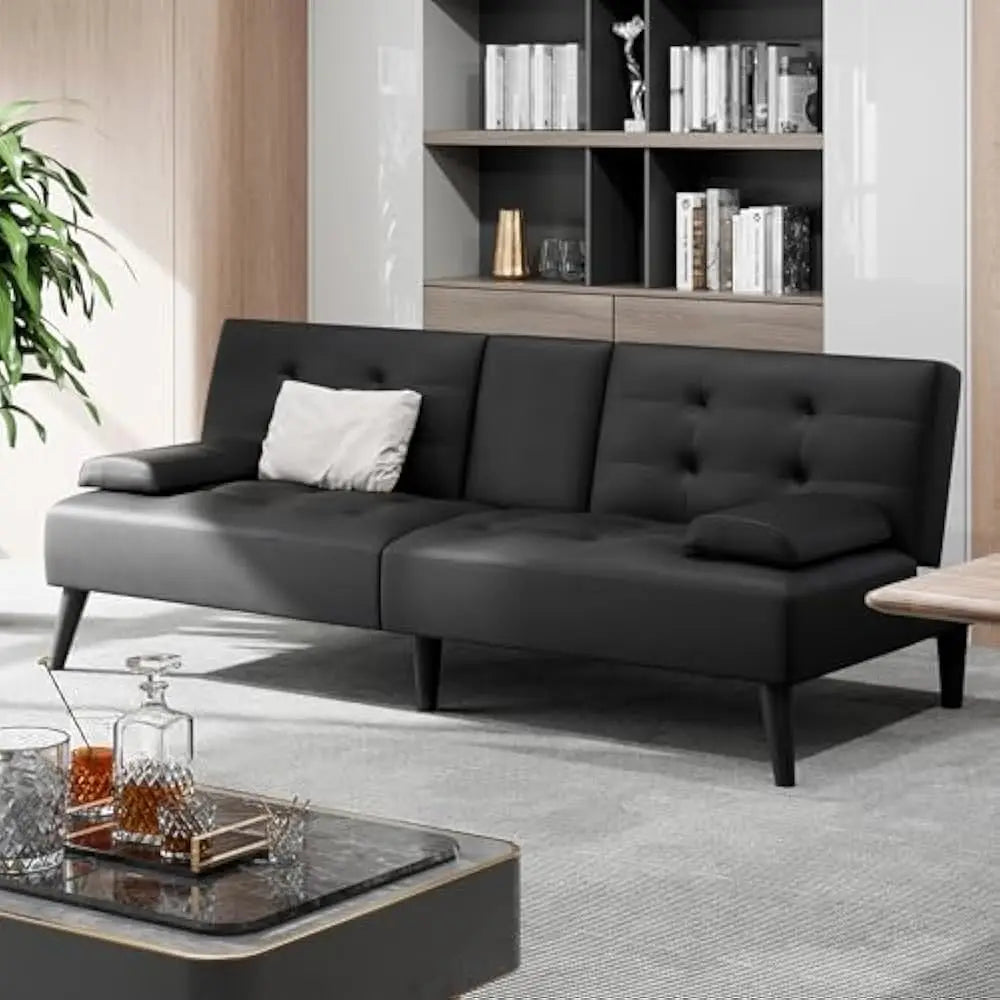 Sofa Bed The multifunctional lounge chair w/Cup Holder& Adjustment Detachable Armrests Ideal for Living Room Sofas