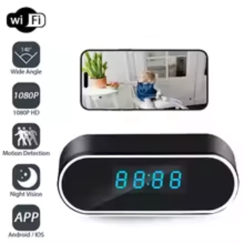 Digital Alarm Clock Full HD Clock Camera Home and Office