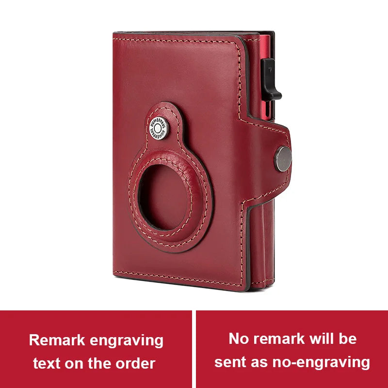 HUMERPAUL Wallet for Apple Airtage RFID Blocking Card Holder Business Aluminum Pop Up Slide Cardholder Case with Zip