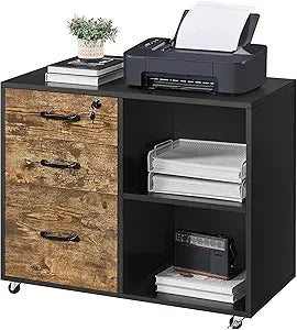 File Cabinet Mobile Letter Size File Organization Unit Mobile Lateral Filing Cabinet Printer Stand for Home