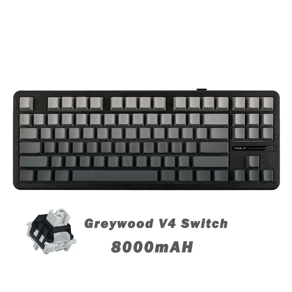 AULA F87 Pro Mechanical Keyboard 3 Mode 2.4G/USB/Bluetooth Tri Mode Wireless Gaming Keyboard 87 Key Hotswap RGB Gasket