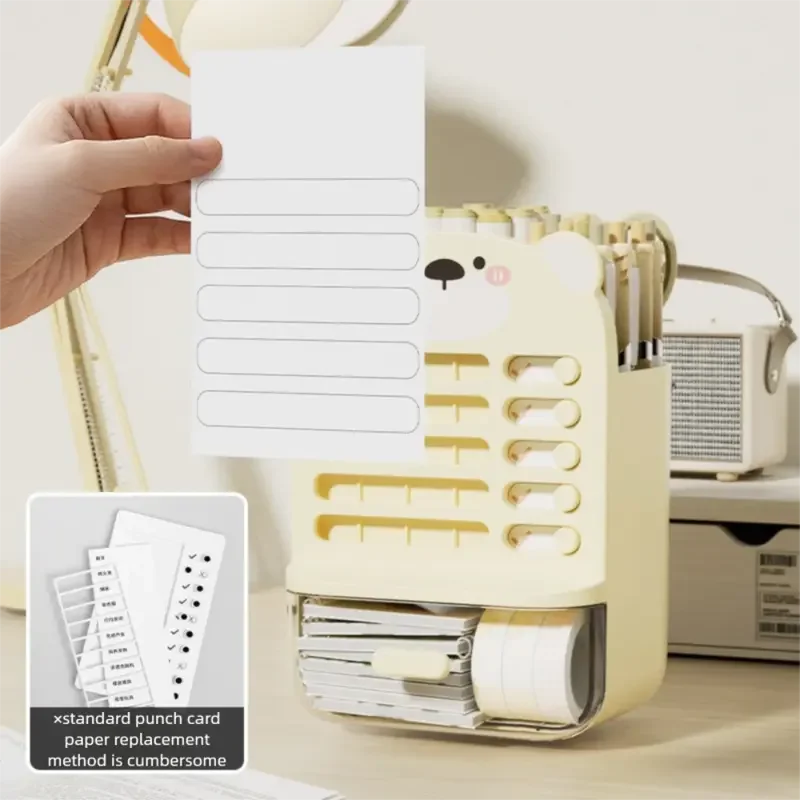 Multi-FunctionalPortable Desktop Organizer With Task List & Storage Pen Holder Office Accessories Desk Stationery Box