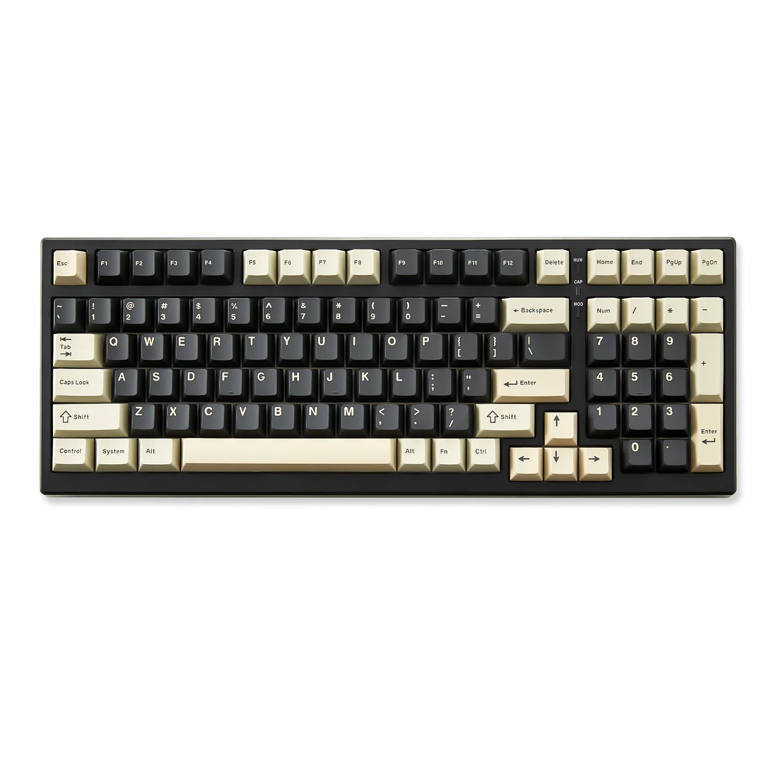 YUNZII YZ98 White Full Size Mechanical Gaming Keyboard Vintage 99 Keys Hot Swap Gasket 98% Layout Wireless RGB Backlit