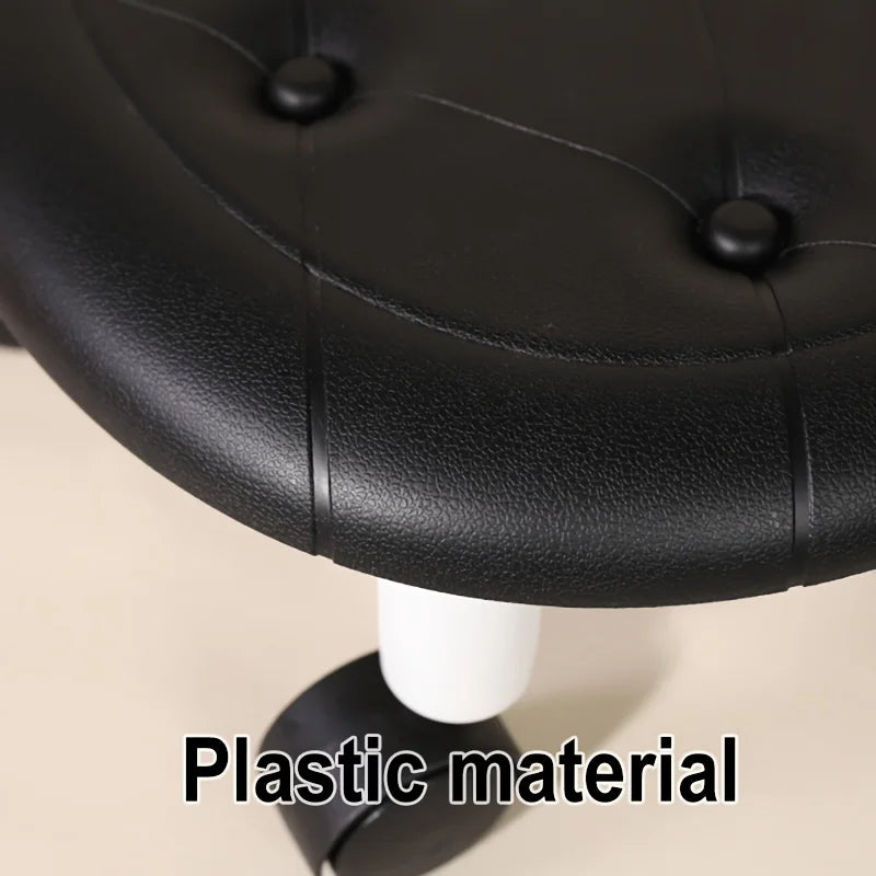 Rolling Low Stool with Wheels - Durable Plastic Oval Footstool 360° Casters - Perfect for Entryway Shoe Changing