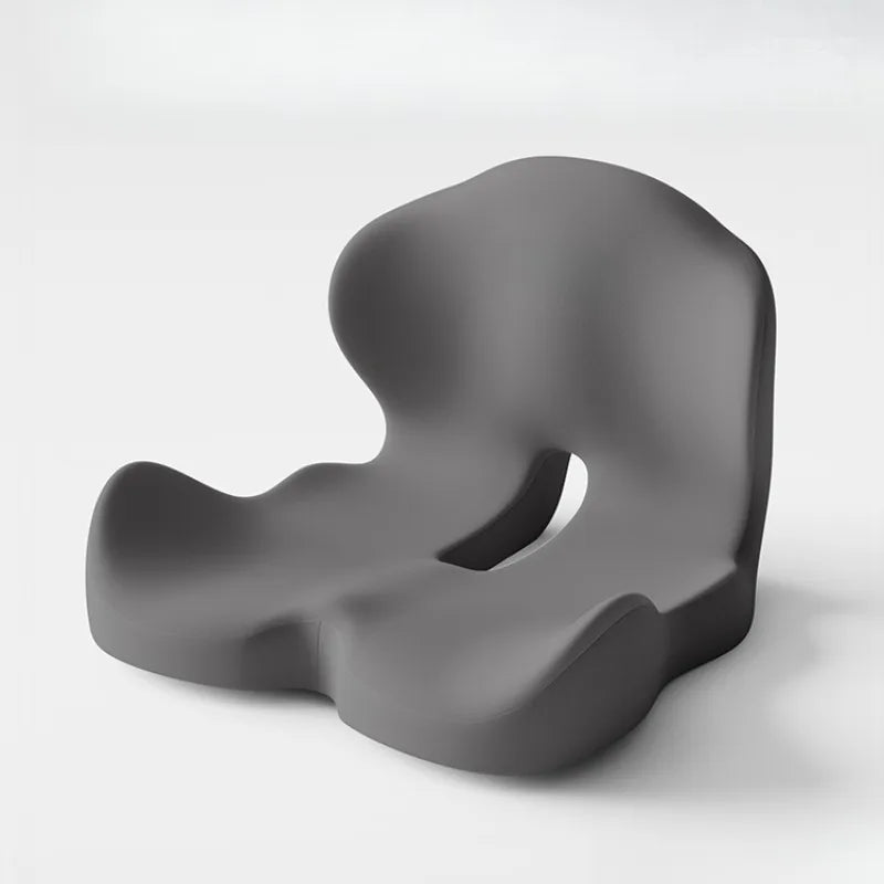 Memory Foam One-piece Cushion Office Cushion Hip Beautification Spine Relief And Waist Support Cushion - Grey