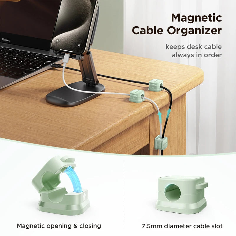 Colorful 3/6PCS Magnetic Cable Clips Cable Smooth Adjustable Cord Holder Under Desk Cable Management Wire Keeper Cable