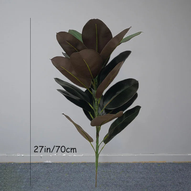 13-70in Large Ficus Tree Artificial Rubber Tree Plastic Banyan Plants Real Touch Banyan Leaves For Home Garden Shop