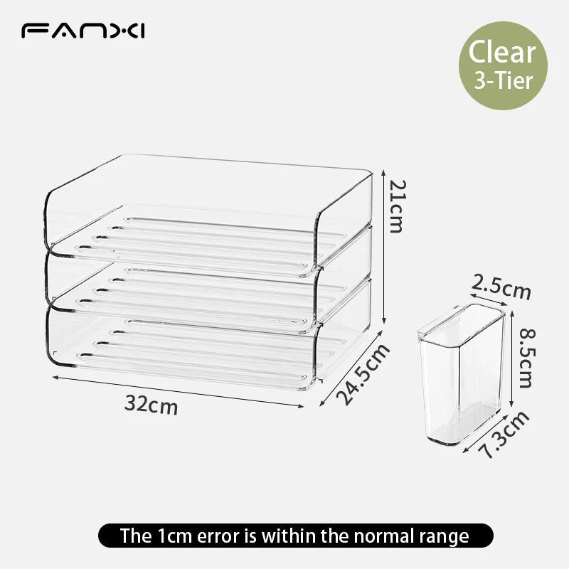 Desk Organizer with 2 Vertical File Holder 4 Tier Stackable Paper Letter Tray File Organizer with Pen Holder,Desk