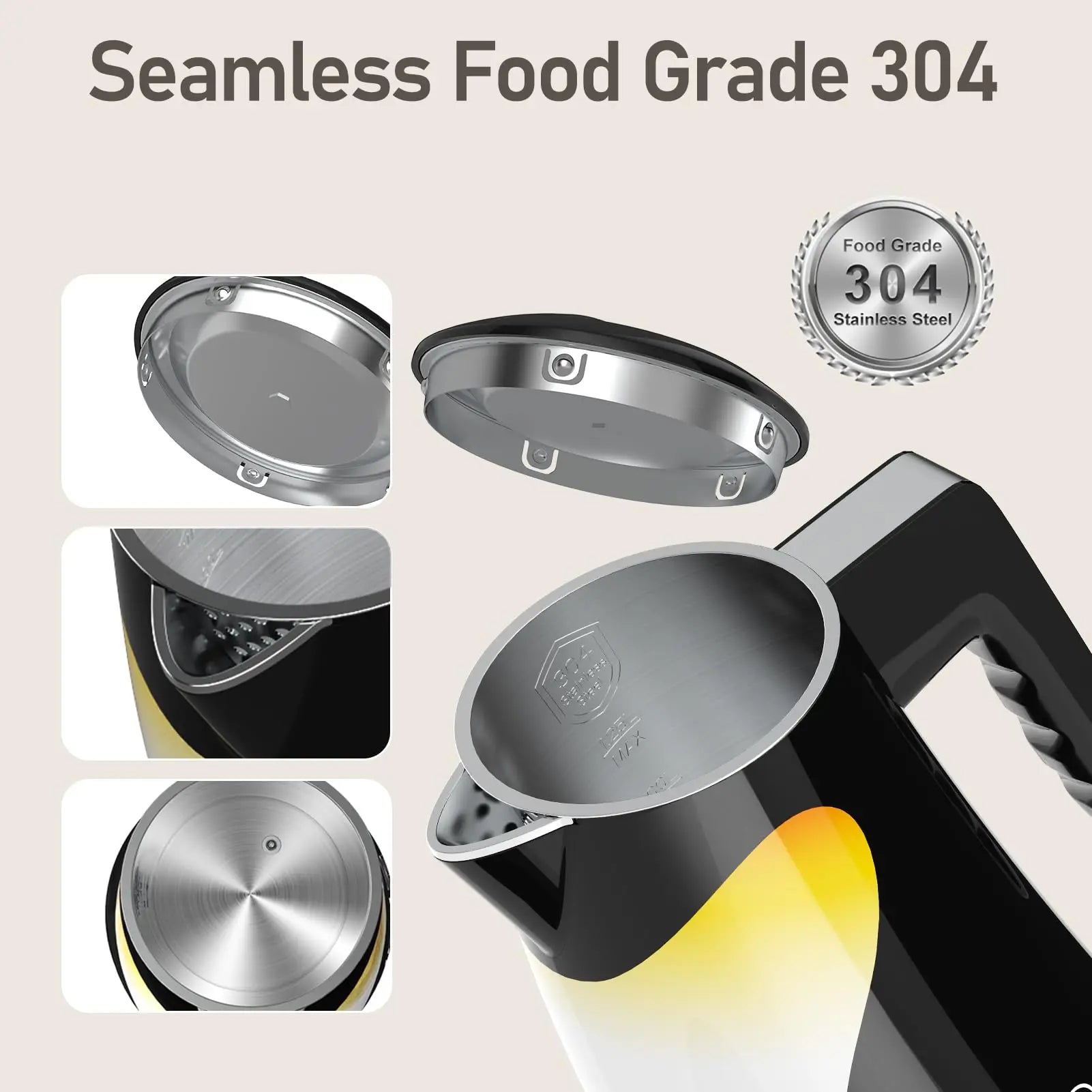 Kitchen 1.25L Coffee Electric Kettle Stainless Steel Hot Water Boiler Temperature Control Fashome Electric Kettle 1300W