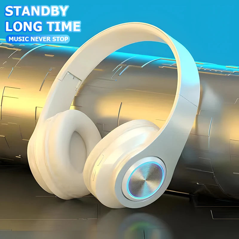 Wireless Gaming Headset Lightweight Foldable Headphones With Built-in Microphone Compatible With 3.5mm Audio Cable