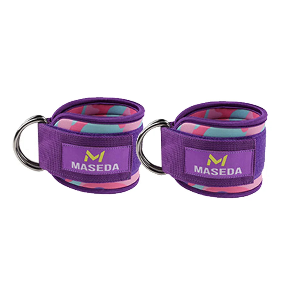 LOOGDEEL TPE Resistance Bands Ankle Straps Fitness D-Ring Support Ankle Cuffs Yoga Band Gym Guard Leg Strength Safety