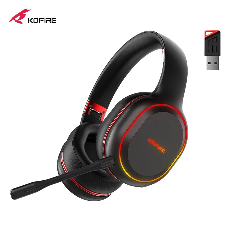 Kofire UG-05 Gaming Headphones 2.4G BT5.0 Wireless Headset With Mic RBG Light Vibration Bluetooth Earphone For PS4 PS5