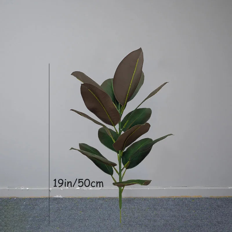 13-70in Large Ficus Tree Artificial Rubber Tree Plastic Banyan Plants Real Touch Banyan Leaves For Home Garden Shop
