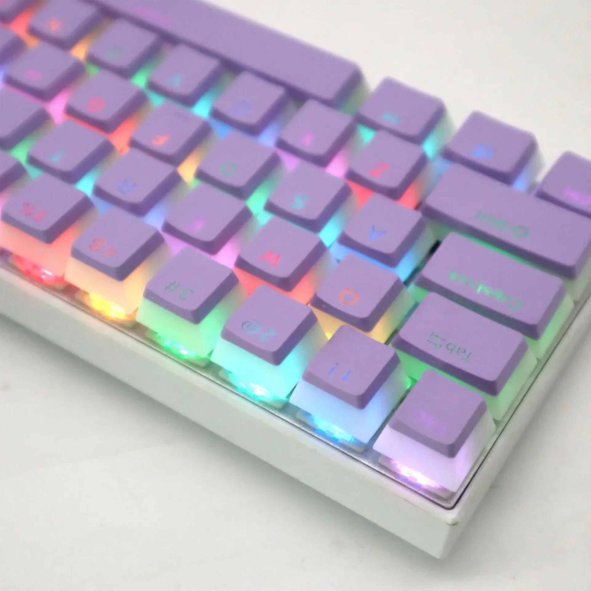 104 key ABS/PBT pudding double double color transparent closed character color small set keyboard cap key Mechanical
