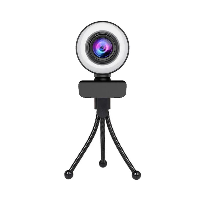 4K Webcam 2K Full HD Web Camera With Microphone LED Fill Light USB Web Cam Rotatable For PC Computer Laptop for Youtube