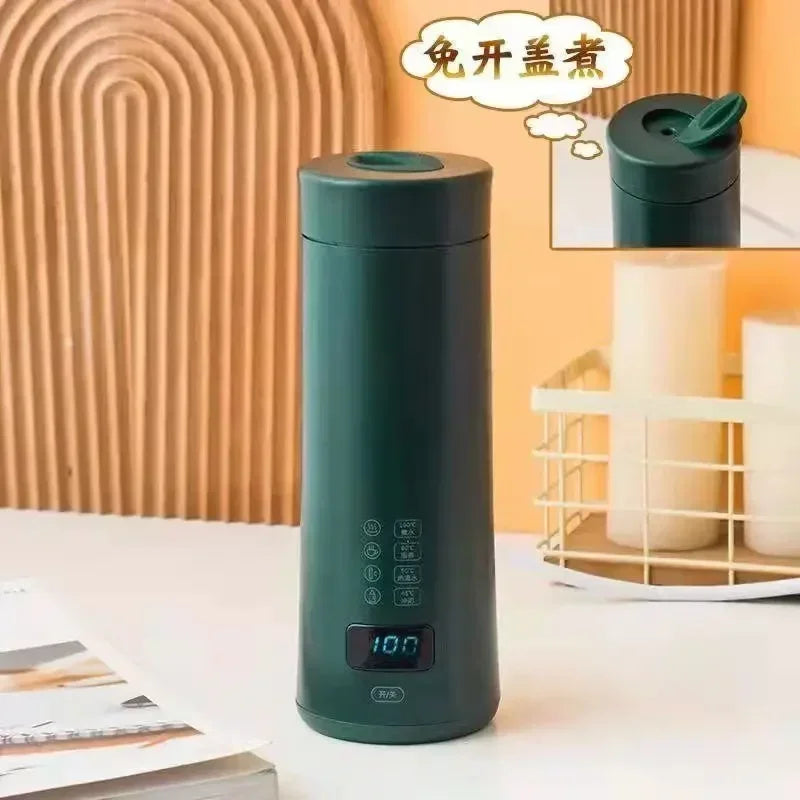 220V Electric hot water cupSmall portable kettle travel heating smart insulation artifact mini health cup - Green smart