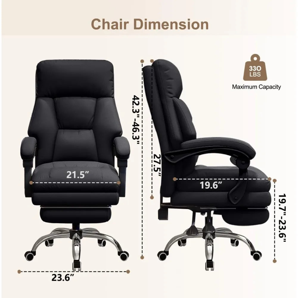 High Back Office Chair Executive Desk Chair with Foot Rest Comfortable Computer Gaming Chairs Swivel Work Chair