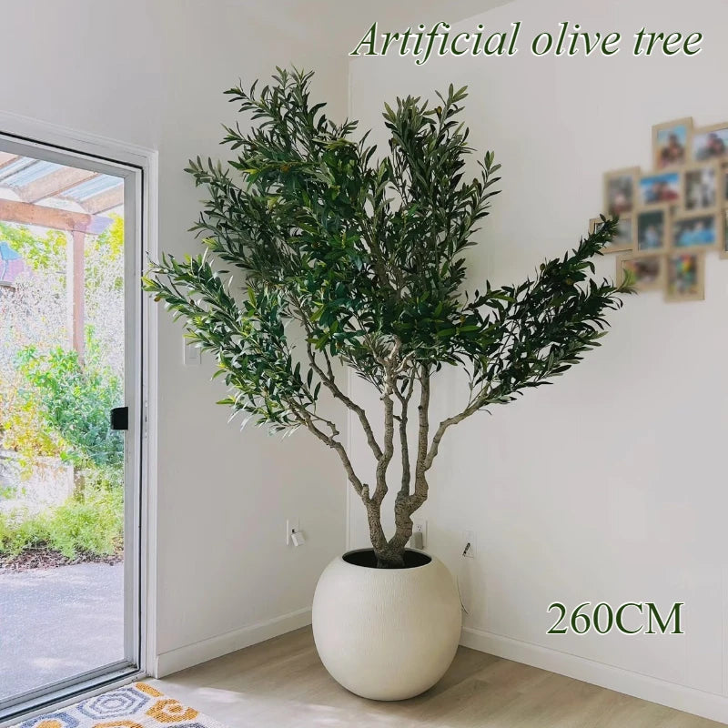 260CM Large Artificial Olive Tree Tropical Silk Tree Nordic-style Artificial Plant Suitable for Home Office and Party