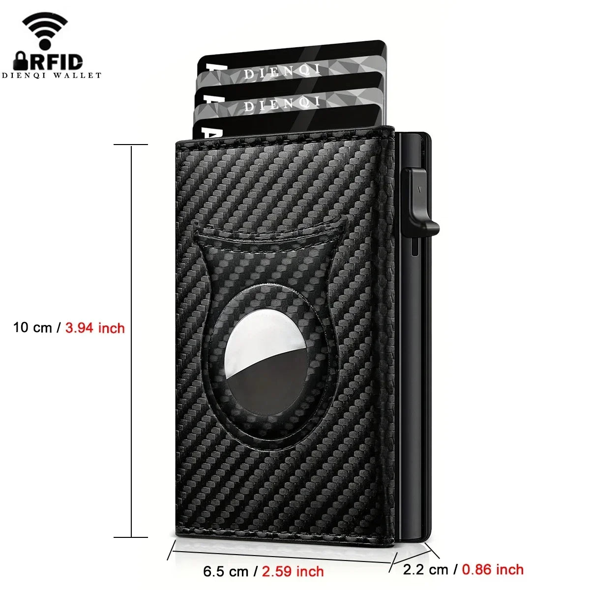 Big Capacity Business Card Holder Luxury Name Case Carbon Fiber Card Holder Automatic Pop Up Card Clips Apple Airtag