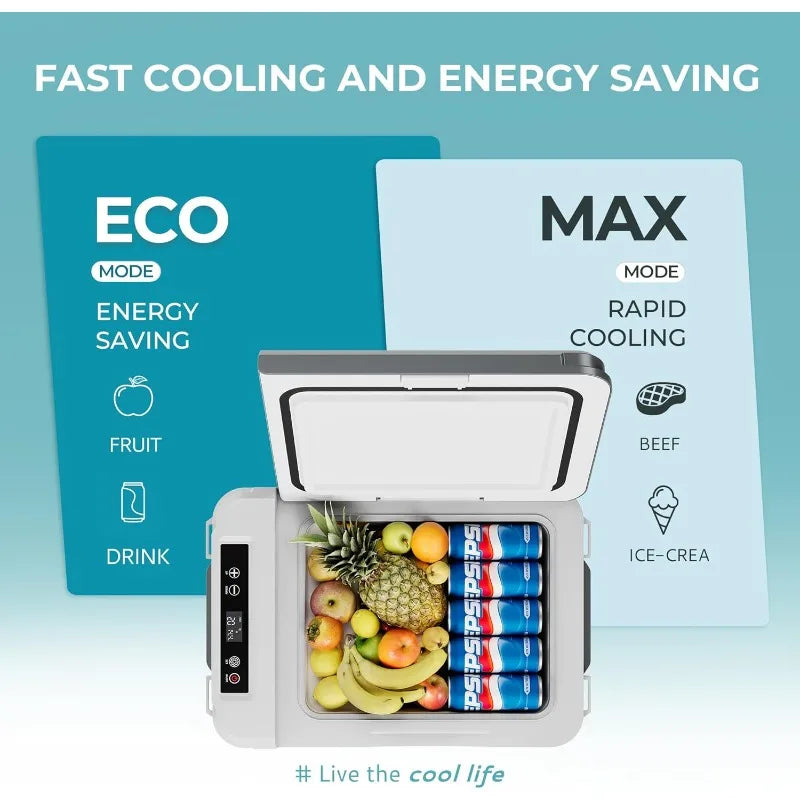 EUHOMY 12 Volt Refrigerator 17 Quart (15L) Compressor Electric Cooler APP Control Car Fridge 12/24V DC & 120-240V AC