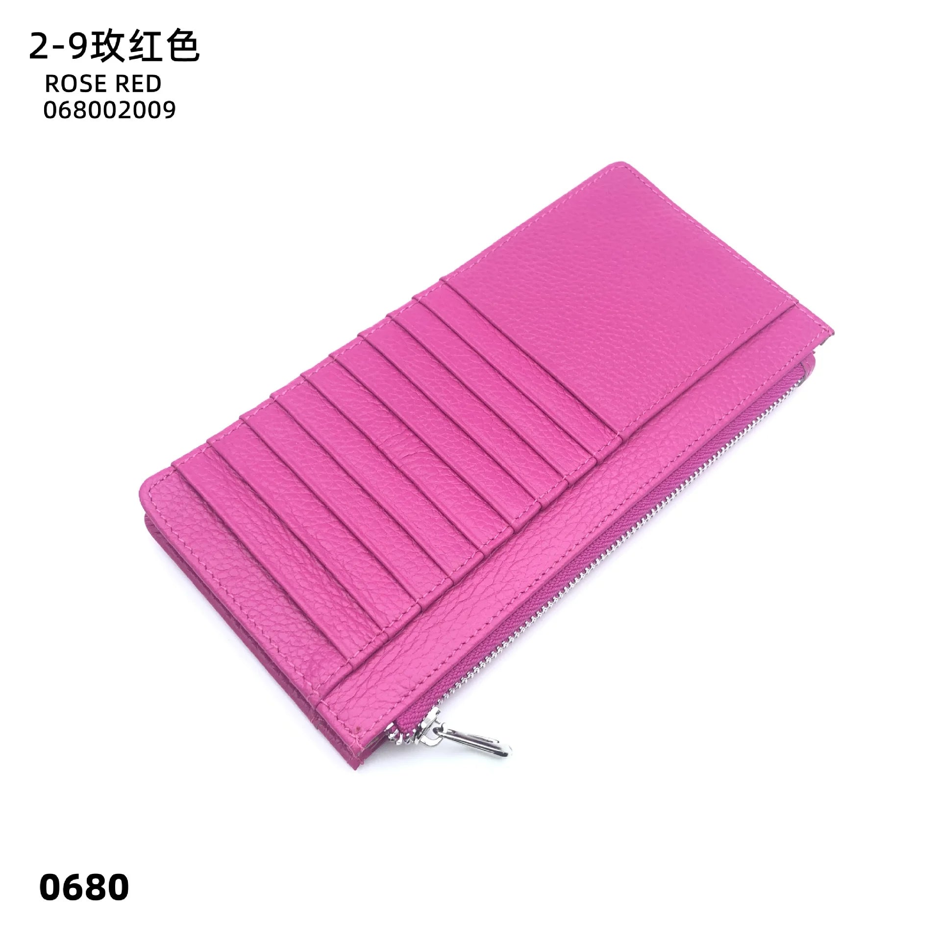 Large Capacity Long Zipper Card Holder Custom Letters Genuine Leather Men Credit Card Wallet Business Women Phone