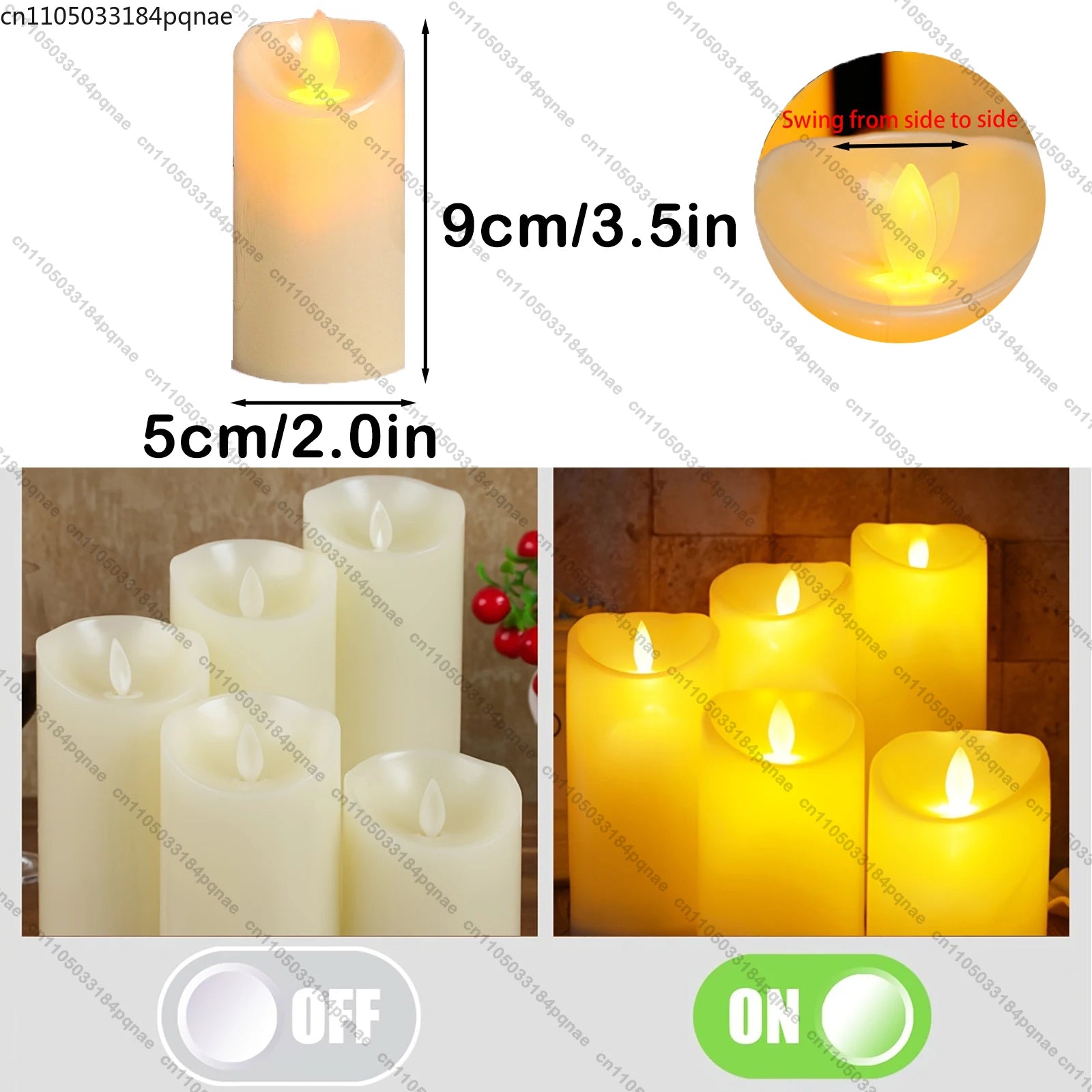 10-120pcs Flameless Fake Candle LED Flickering Candles Battery Operated LED Pillar Candles for Wedding Christmas Decor